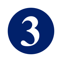 This is a written 3 in a blue circle